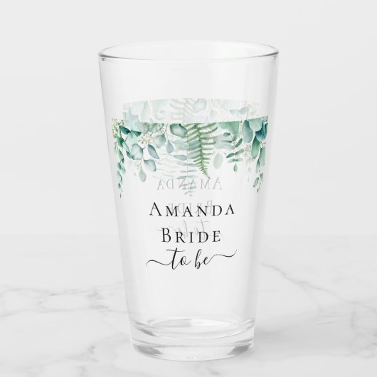 Blüte als Eukalyptus-Grünland Glas (Rückseite)