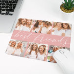 Blüte | Best Friends Foto Collage Mousepad<br><div class="desc">Feiern Sie Ihre Freundschaft mit diesem coolen Foto Collage Mousepad mit 6 Lieblings-Fotos,  mit "besten Freunden" in der Mitte in weiß handgeschriebenen Kalligraphieskripten auf einem rot rosa Hintergrund.</div>