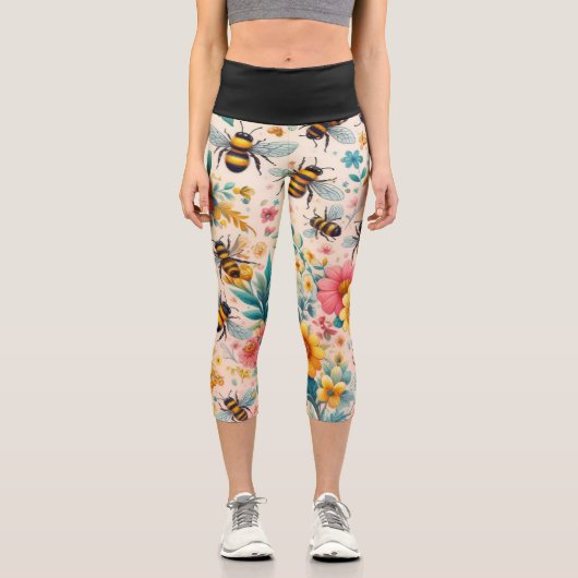 Blüte Capri Leggings (Vorderseite)