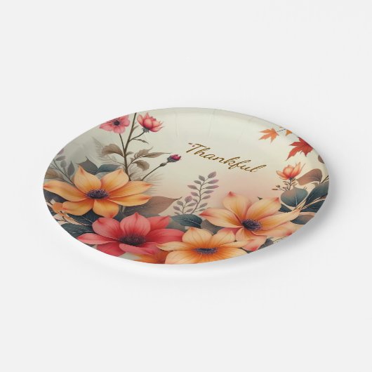 Blüte der Herbstpapierplatte Pappteller (Schrägansicht)