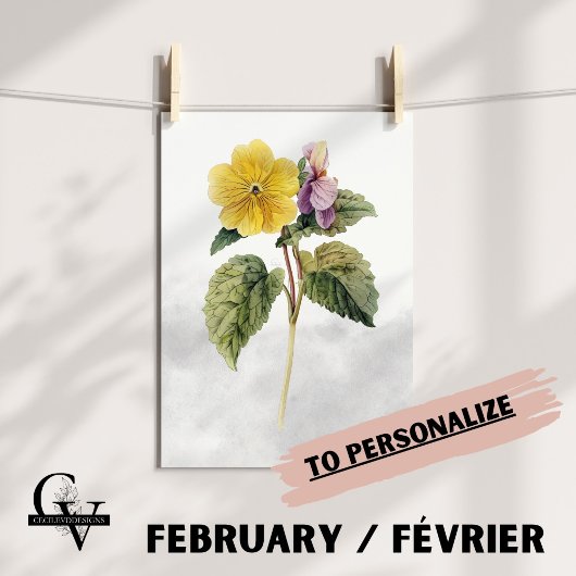 Blüte des botanischen Februar Poster