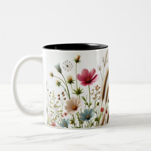 Blüte des Frühlings Blumendesign Tasse des Kaffees (Links)