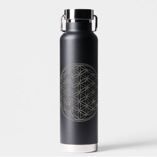 BLÜTE DES LEBENS - Heilige Geometrie Silber Stil Trinkflasche