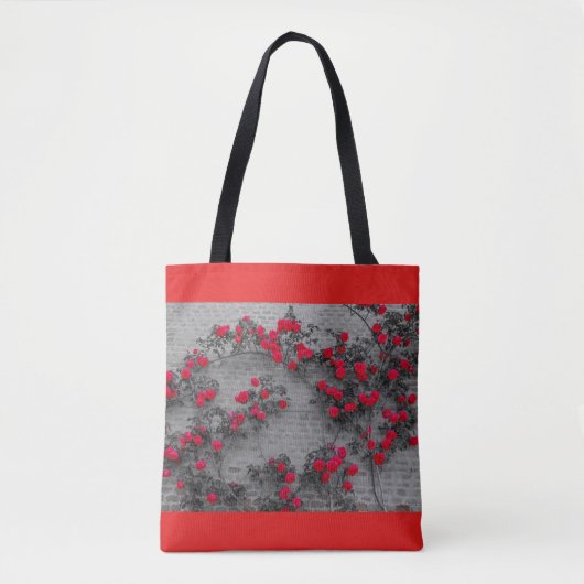 Blüte farbiger Rose auf dem Totbeutel Tasche (Vorderseite)