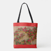Blüte farbiger Rose auf dem Totbeutel Tasche (Rückseite)