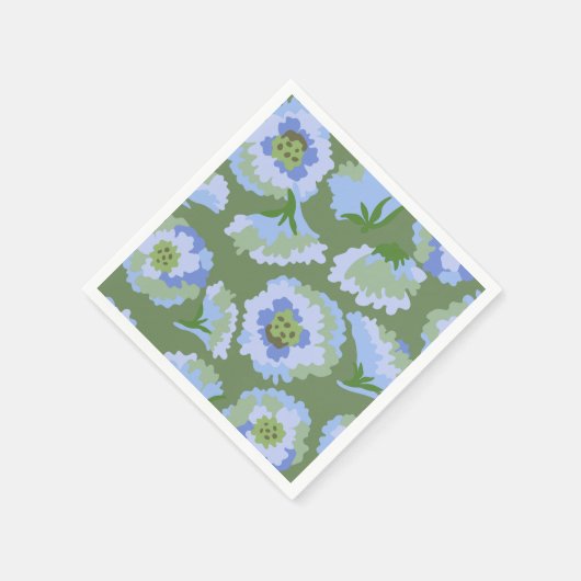 Blüte grün und blau serviette (Ecke)