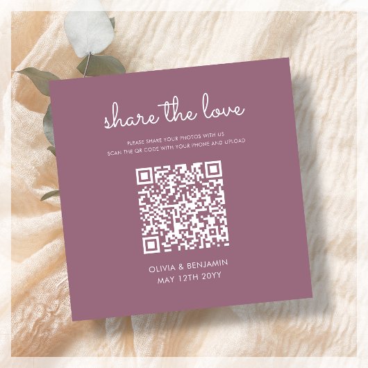 Blüte | Hochzeitsstichtraining Liebe QR Code Begleitkarte