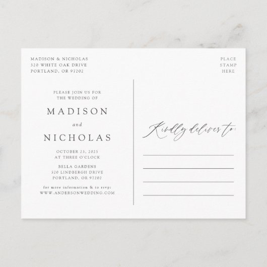 Blüte im Frühjahr ändern das Datum Ankündigungspostkarte (Rückseite)