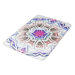 Blüte in Gipsstruktur, weicher Schatten auf Weiß Badematte