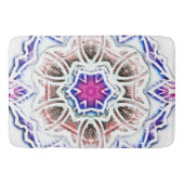 Blüte in Gipsstruktur, weicher Schatten auf Weiß Badematte (Vorderseite)