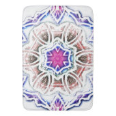 Blüte in Gipsstruktur, weicher Schatten auf Weiß Badematte (Vorderseite Vertikal)