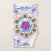 Blüte in Gipsstruktur, weicher Schatten auf Weiß Badhandtuch Set (Handtuch)