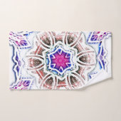 Blüte in Gipsstruktur, weicher Schatten auf Weiß Badhandtuch Set (Handtuch)