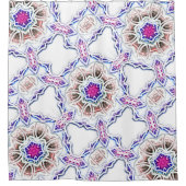 Blüte in Gipsstruktur, weicher Schatten auf Weiß Duschvorhang (Vorderseite)