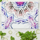 Blüte in Gipsstruktur, weicher Schatten auf Weiß Geschirrtuch (Gefaltet)