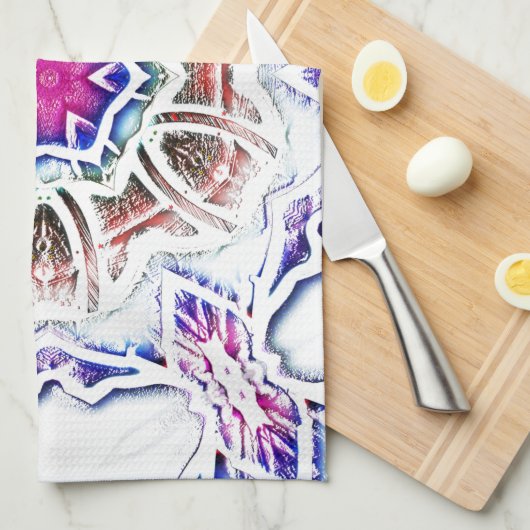 Blüte in Gipsstruktur, weicher Schatten auf Weiß Geschirrtuch (Viertel Falte)