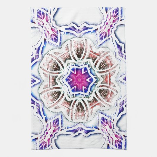 Blüte in Gipsstruktur, weicher Schatten auf Weiß Geschirrtuch (Vertikal)