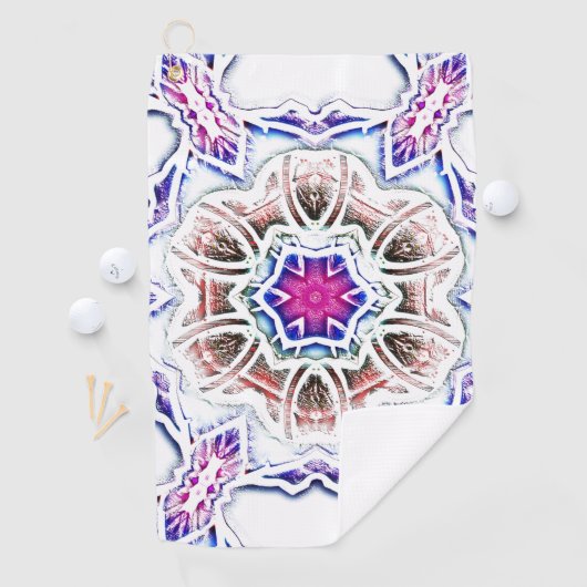 Blüte in Gipsstruktur, weicher Schatten auf Weiß Golfhandtuch (Insitu)