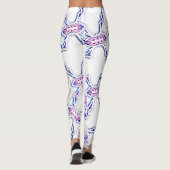 Blüte in Gipsstruktur, weicher Schatten auf Weiß Leggings (Rückseite)