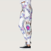 Blüte in Gipsstruktur, weicher Schatten auf Weiß Leggings (Links)