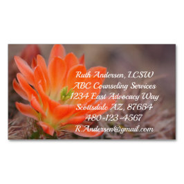 Blüte in orangefarbenen Kakteen Blüte Magnetische Visitenkarte