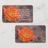 Blüte in orangefarbenen Kakteen Visitenkarte (Vorne/Hinten)