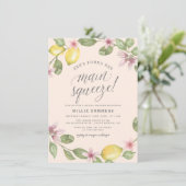 Blüte | Lemon Wreath Main Squeeze Brautparty Einladung (Stehend Vorderseite)