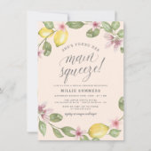 Blüte | Lemon Wreath Main Squeeze Brautparty Einladung (Vorderseite)