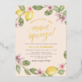 Blüte | Lemon Wreath Main Squeeze Brautparty Folieneinladung (Vorderseite)