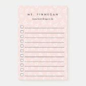 Blüte | Liste der Personalisierten Lehrer Post-it Klebezettel (Vorderseite)