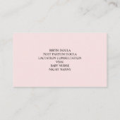 Blüte | Midfrau Doula Pregnant Woman Bly Visitenkarte (Rückseite)