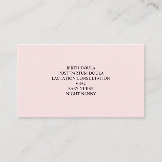 Blüte | Midfrau Doula Pregnant Woman Bly Visitenkarte (Rückseite)