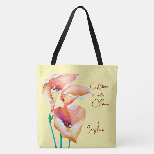 Blüte mit Grace Pastel Fluid Colors Tote Beutel Tasche (Vorderseite)