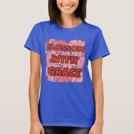 Blüte mit grau-rosa Wildblume T-Shirt (Vorderseite)