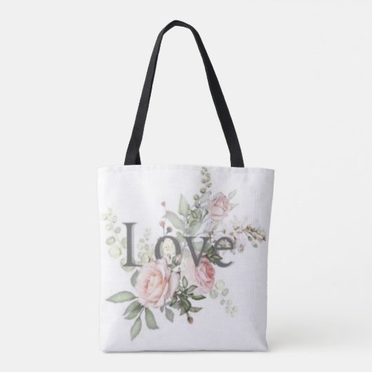 Blüte mit Liebe: Aquarellblütenbeutel Tasche (Rückseite)