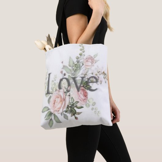 Blüte mit Liebe: Aquarellblütenbeutel Tasche (Von Nahem)
