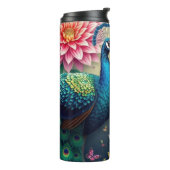 Blüte mit Pfauendesign Thermosbecher (Nach links gedreht)