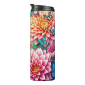 Blüte mit Pfauendesign Thermosbecher (Nach rechts gedreht)