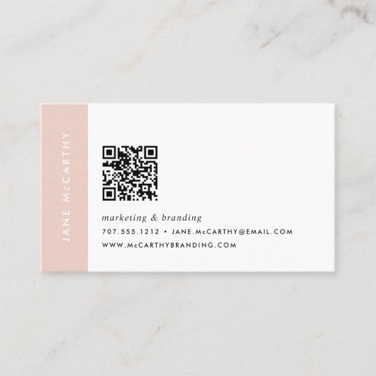 Blüte | Moderner Minimalistischer QR-Code Visitenkarte (Vorderseite)