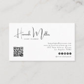 Blüte | Moderner Minimalistischer QR-Code Visitenkarte (Rückseite)