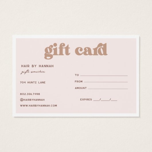 Blüte | Modernes Minimalistisches Geschenkzertifik (Rückseite)