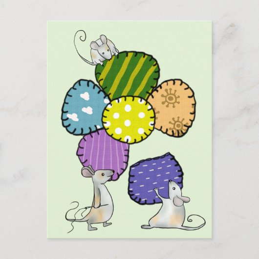 Blüte nähen postkarte (Vorderseite)