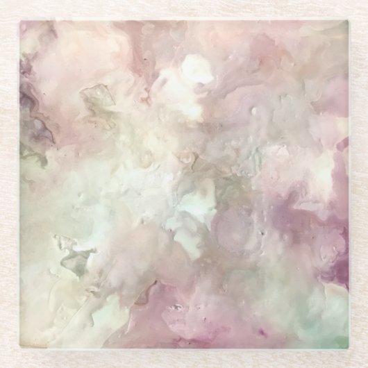 Blüte oder Rose" Glasuntersetzer (Vorderseite)