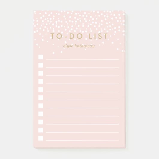 Blüte | Personalisierte Confetti-Punkte Post-it Klebezettel (Vorderseite)