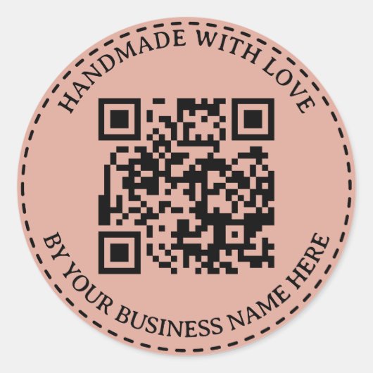 Blüte | Personalisierter QR-Code mit Liebe Runder Aufkleber (Vorderseite)