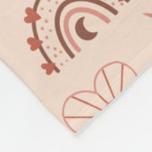 Blüte | Terracotta Boho Herz Themenname Fleecedecke (Ecke)