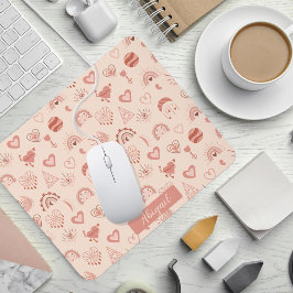 Blüte | Terracotta Boho Herz Themenname Mousepad