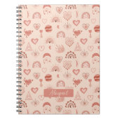 Blüte | Terracotta Boho Herz Themenname Notizblock (Vorderseite)