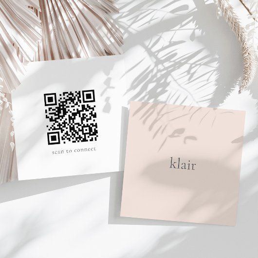 Blüte | Ultra Minimal Name & QR Code Quadratische Visitenkarte