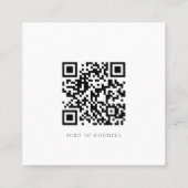 Blüte | Ultra Minimal Name & QR Code Quadratische Visitenkarte (Rückseite)